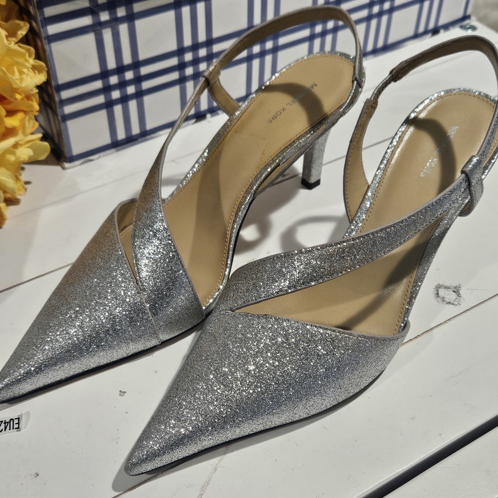 Michael Kors Elegant Silver Women's Slingback Heels
